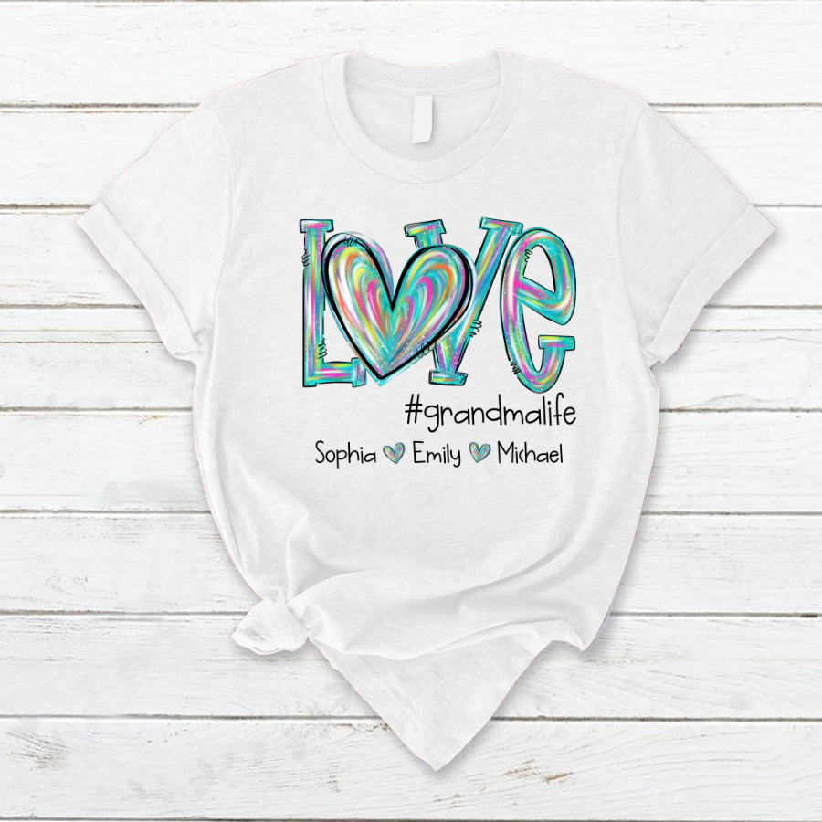 Love grandmalife color Turquoise And Grandkids Mother's Day T-Shirt