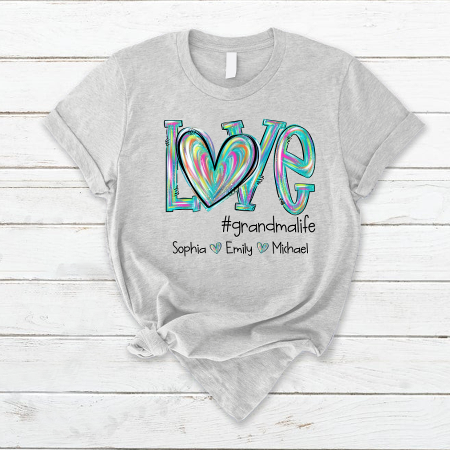 Love grandmalife color Turquoise And Grandkids Mother's Day T-Shirt