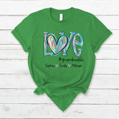 Love grandmalife color Turquoise And Grandkids Mother's Day T-Shirt
