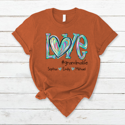 Love grandmalife color Turquoise And Grandkids Mother's Day T-Shirt