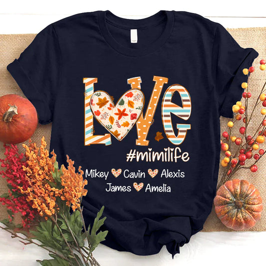 Love mimi life autumn with grandkids T-Shirt