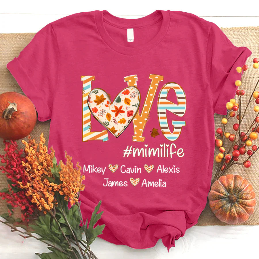 Love mimi life autumn with grandkids T-Shirt