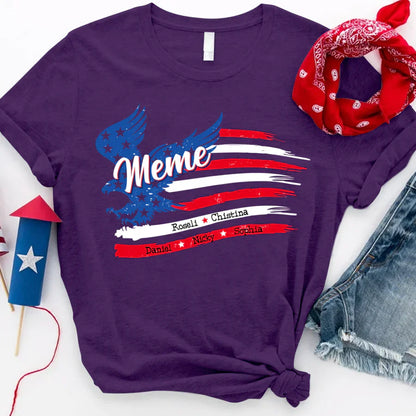 Meme With Grandkids Names 4th Of July CTL94 T-Shirt