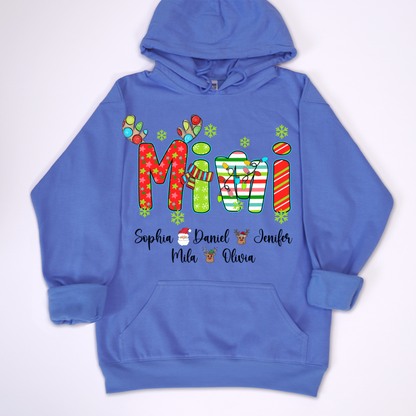 Merry Christmas Mimi Custom Grandma And Grandkids Shirt