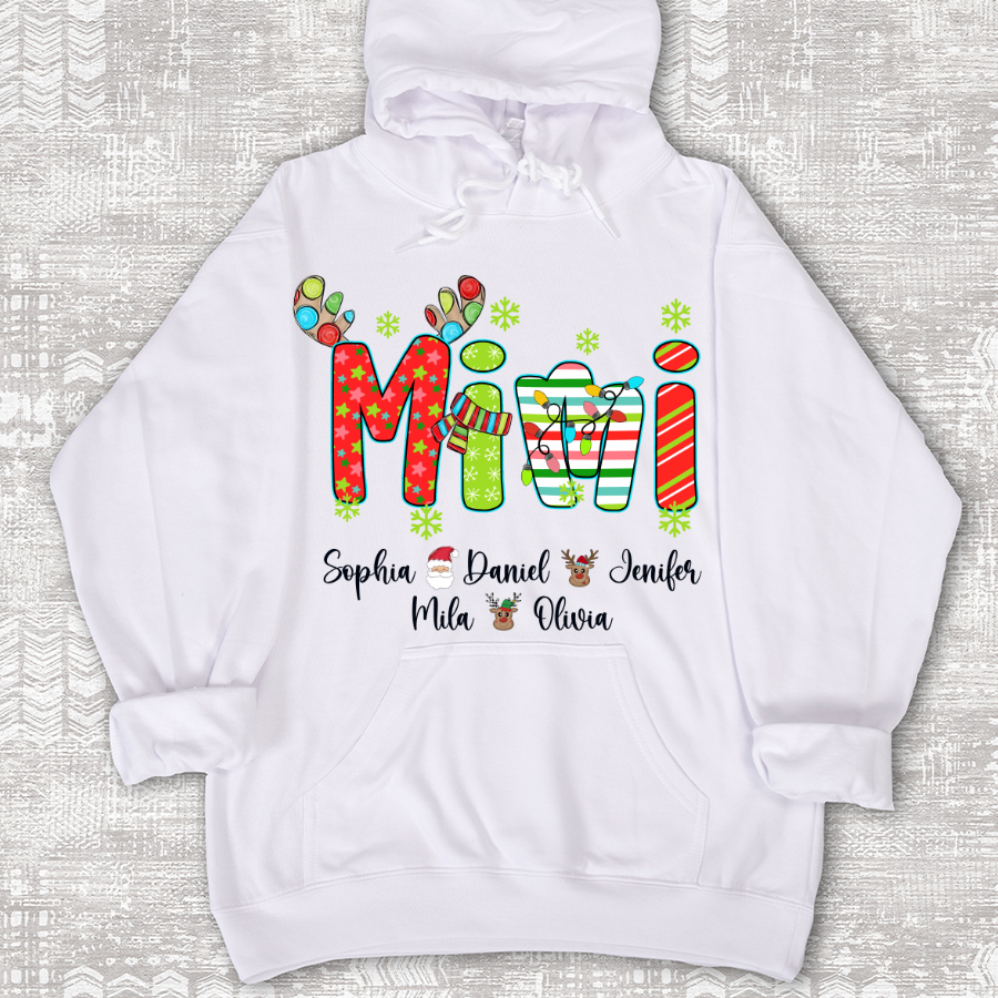 Merry Christmas Mimi Custom Grandma And Grandkids Shirt