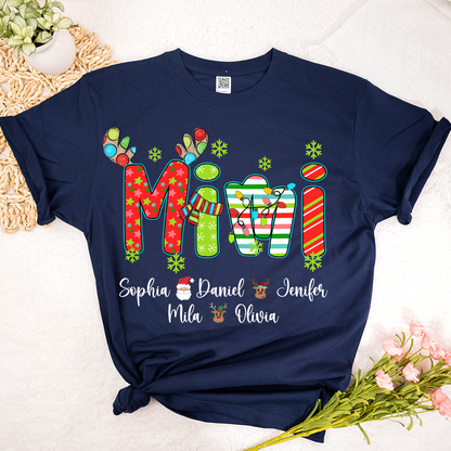 Merry Christmas Mimi Custom Grandma And Grandkids Shirt