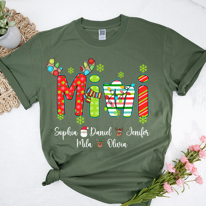 Merry Christmas Mimi Custom Grandma And Grandkids Shirt