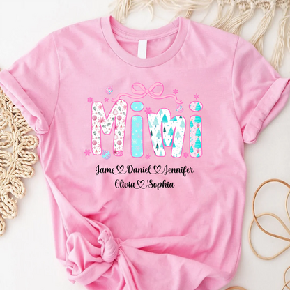 Merry Christmas Mimi Custom Mimi And Grandkids Shirt