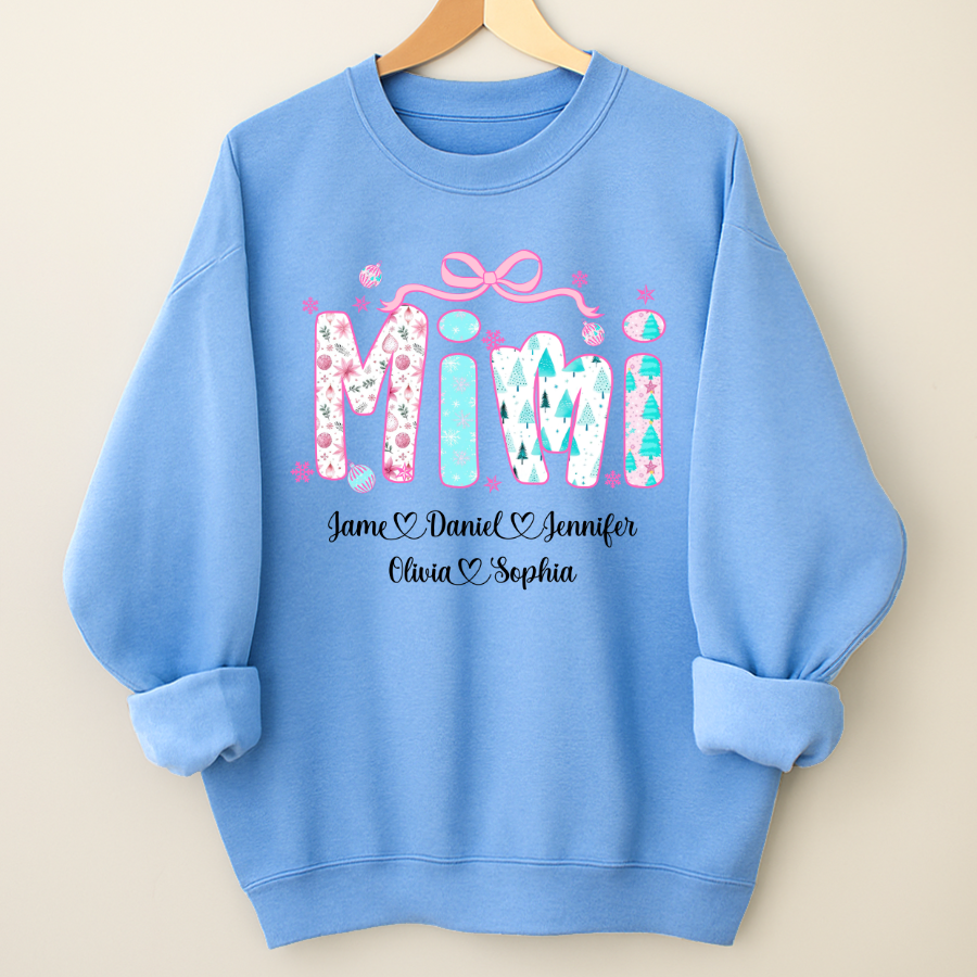 Merry Christmas Mimi Custom Mimi And Grandkids Shirt
