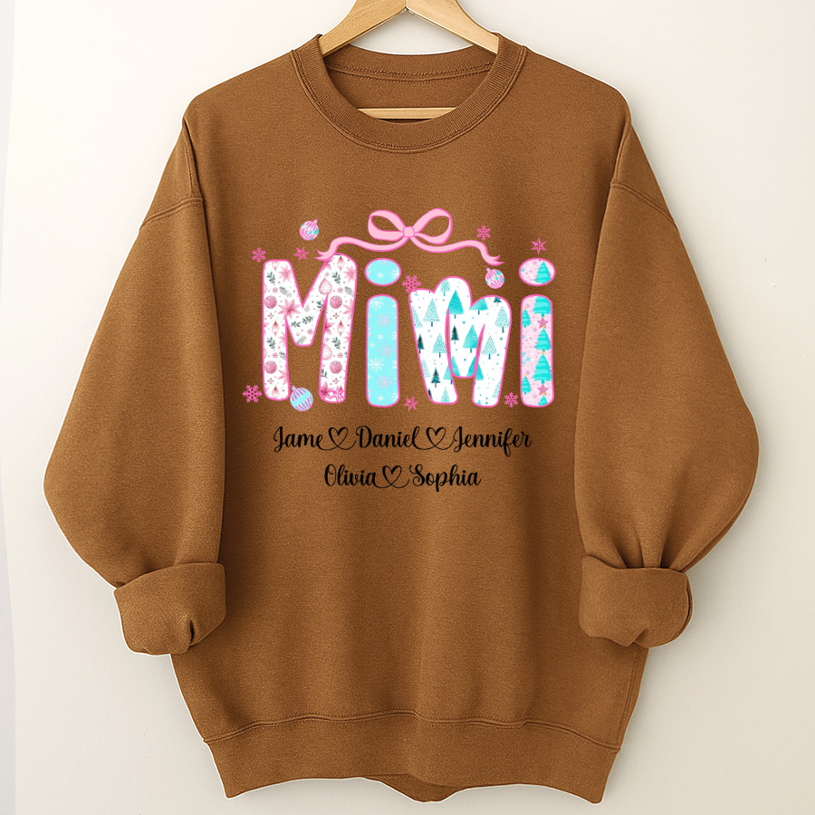 Merry Christmas Mimi Custom Mimi And Grandkids Shirt