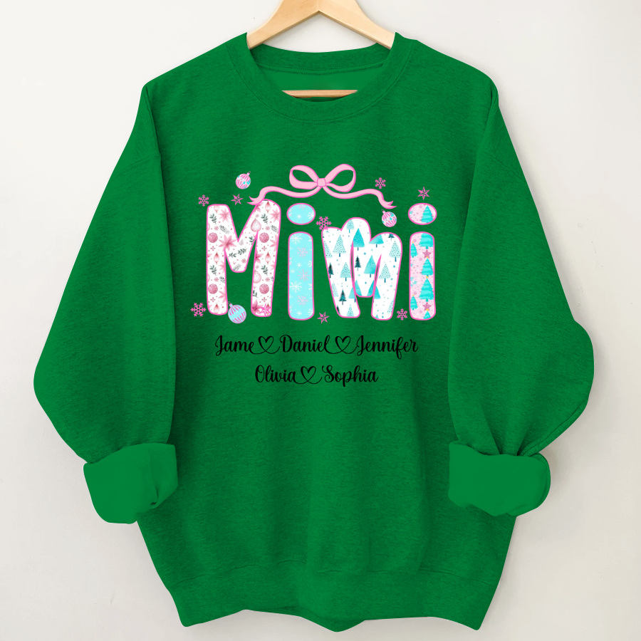 Merry Christmas Mimi Custom Mimi And Grandkids Shirt