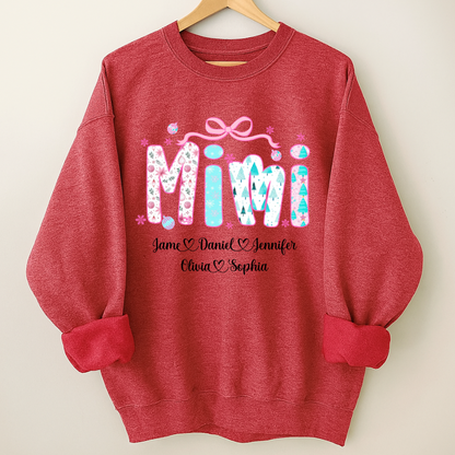 Merry Christmas Mimi Custom Mimi And Grandkids Shirt