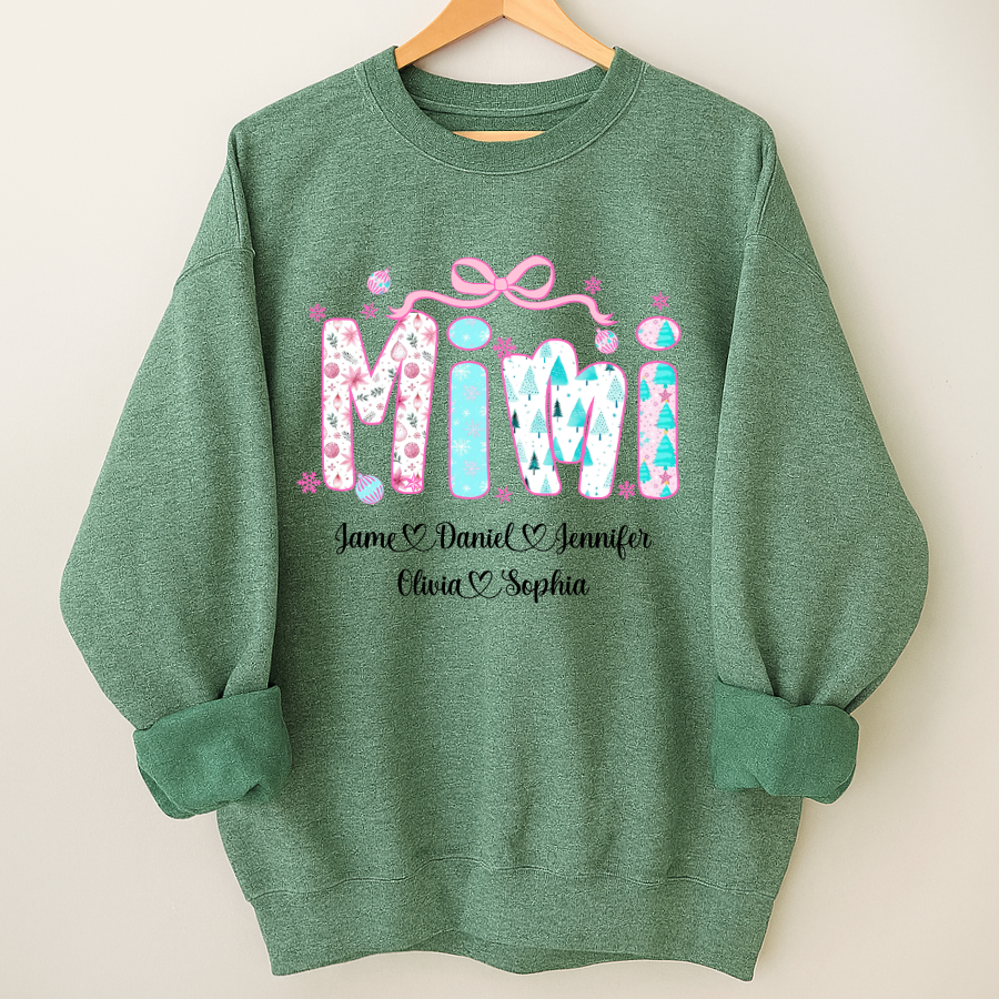 Merry Christmas Mimi Custom Mimi And Grandkids Shirt