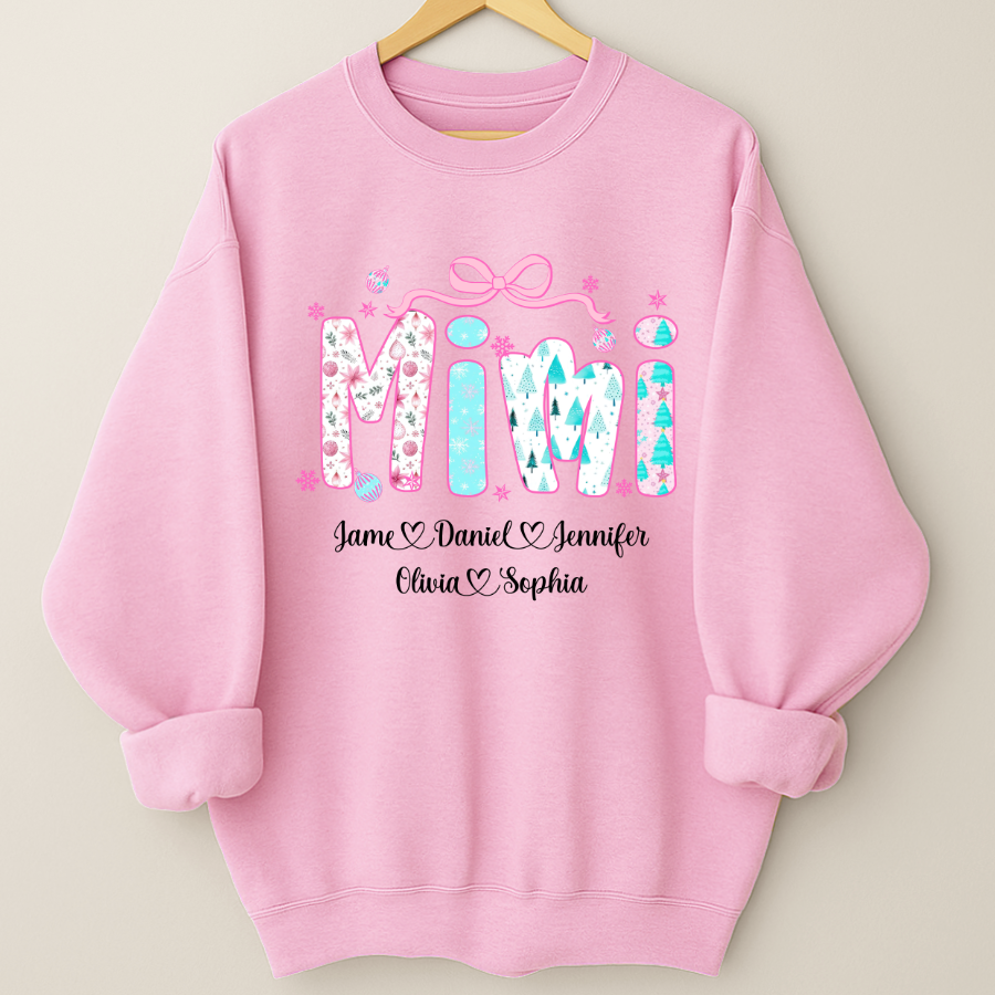 Merry Christmas Mimi Custom Mimi And Grandkids Shirt