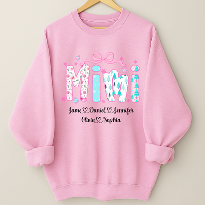 Merry Christmas Mimi Custom Mimi And Grandkids Shirt