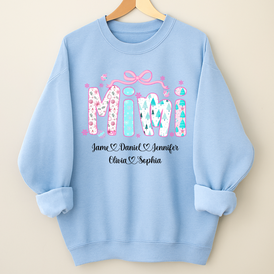 Merry Christmas Mimi Custom Mimi And Grandkids Shirt