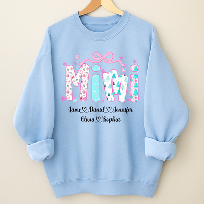 Merry Christmas Mimi Custom Mimi And Grandkids Shirt