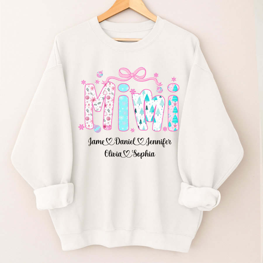 Merry Christmas Mimi Custom Mimi And Grandkids Shirt