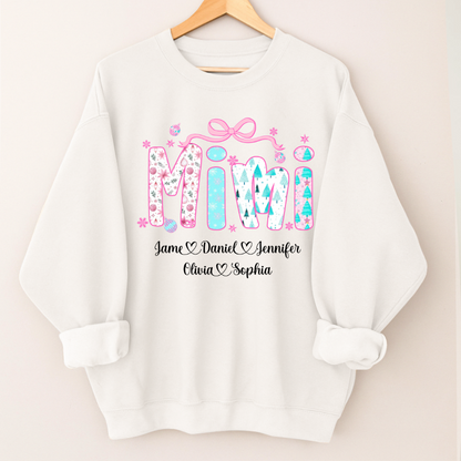 Merry Christmas Mimi Custom Mimi And Grandkids Shirt
