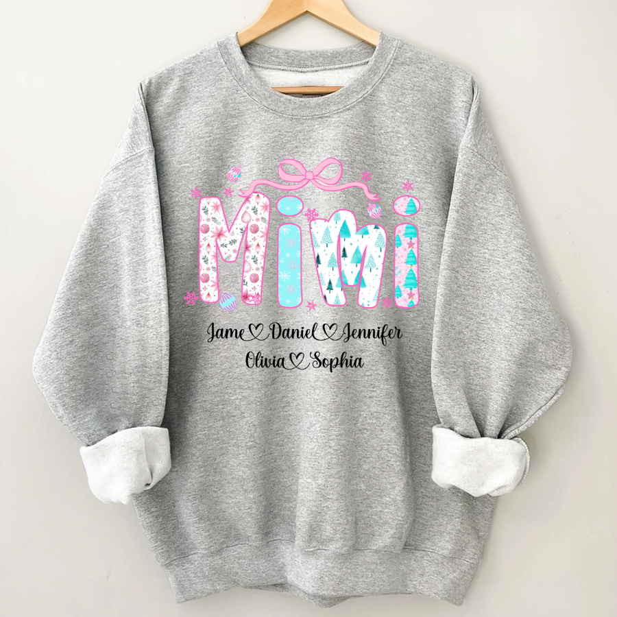 Merry Christmas Mimi Custom Mimi And Grandkids Shirt