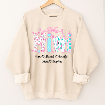 Merry Christmas Mimi Custom Mimi And Grandkids Shirt