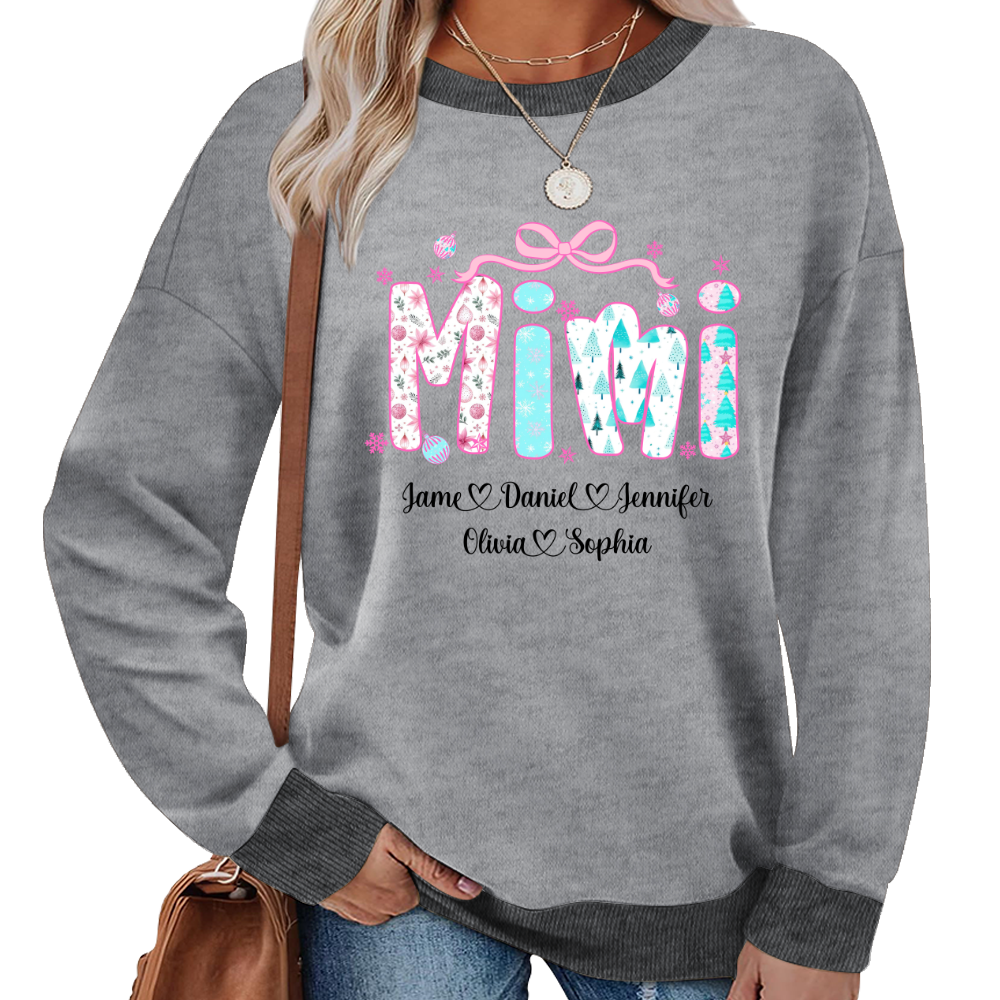 Merry Christmas Mimi Custom Mimi And Grandkids Shirt