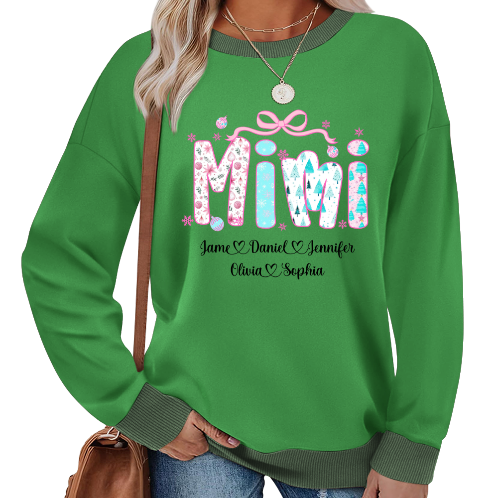Merry Christmas Mimi Custom Mimi And Grandkids Shirt