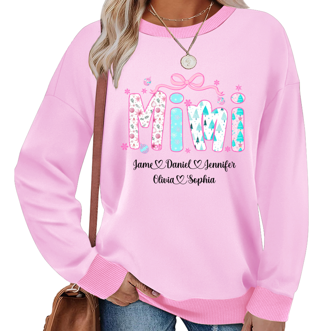 Merry Christmas Mimi Custom Mimi And Grandkids Shirt