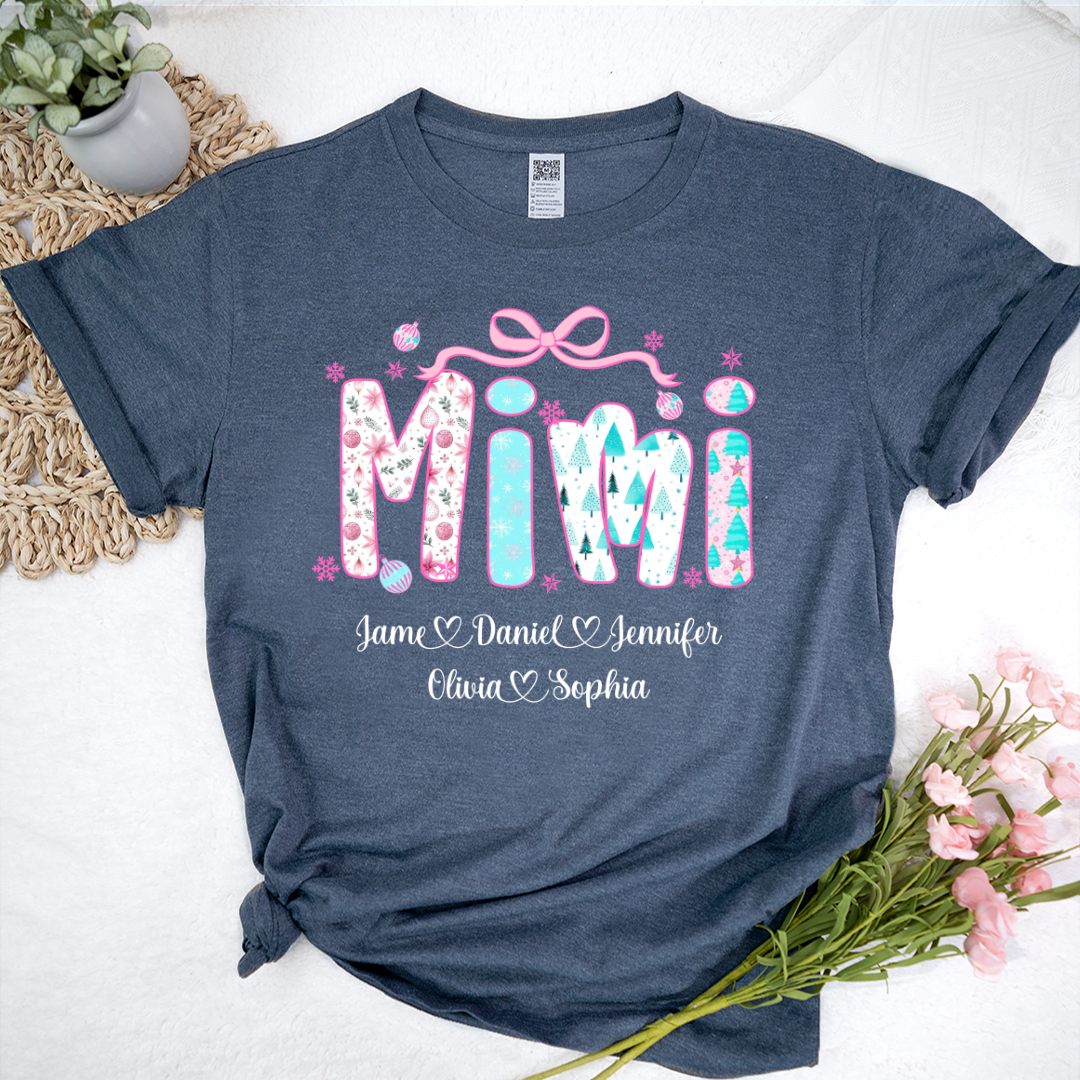 Merry Christmas Mimi Custom Mimi And Grandkids Shirt