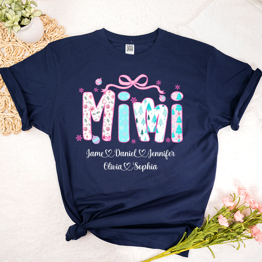 Merry Christmas Mimi Custom Mimi And Grandkids Shirt