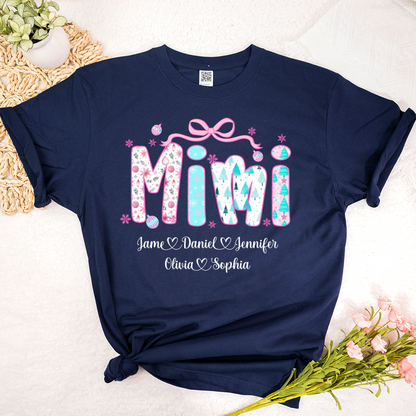 Merry Christmas Mimi Custom Mimi And Grandkids Shirt