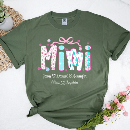 Merry Christmas Mimi Custom Mimi And Grandkids Shirt