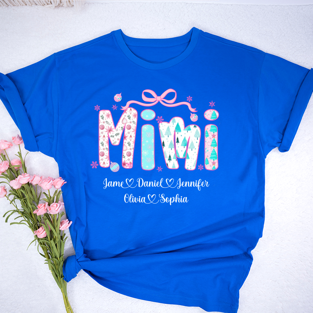 Merry Christmas Mimi Custom Mimi And Grandkids Shirt