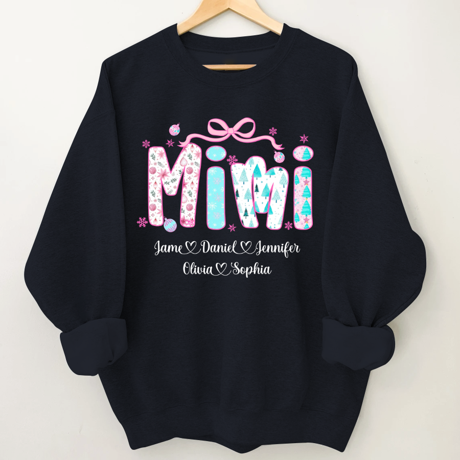Merry Christmas Mimi Custom Mimi And Grandkids Shirt