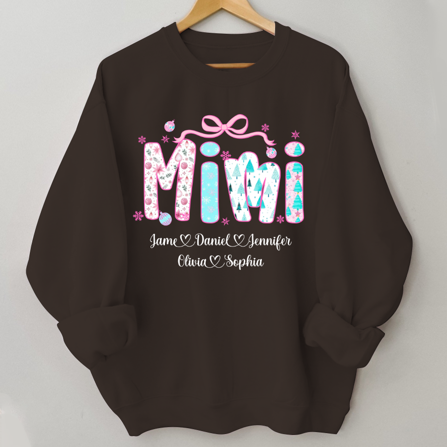 Merry Christmas Mimi Custom Mimi And Grandkids Shirt