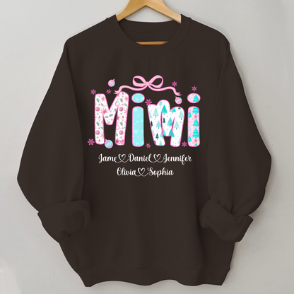 Merry Christmas Mimi Custom Mimi And Grandkids Shirt