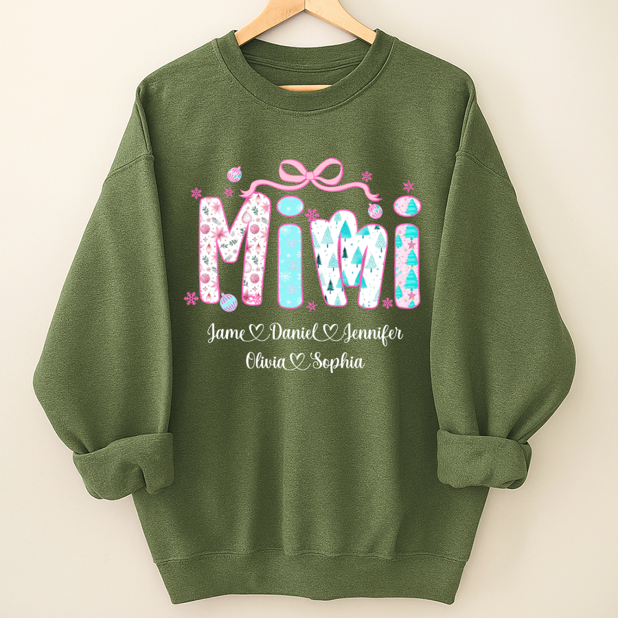 Merry Christmas Mimi Custom Mimi And Grandkids Shirt