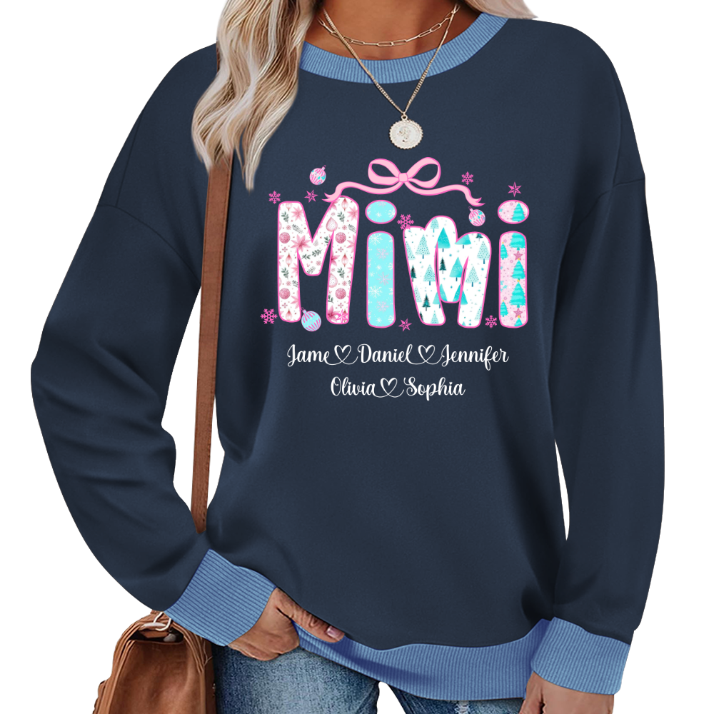 Merry Christmas Mimi Custom Mimi And Grandkids Shirt