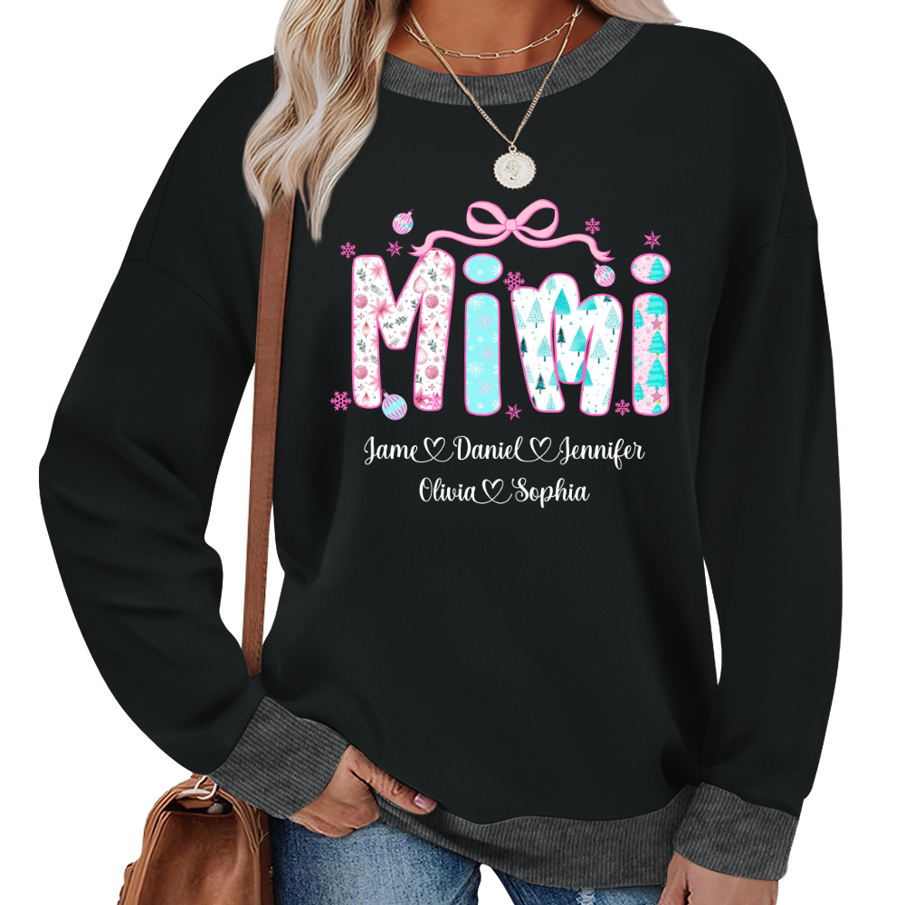 Merry Christmas Mimi Custom Mimi And Grandkids Shirt