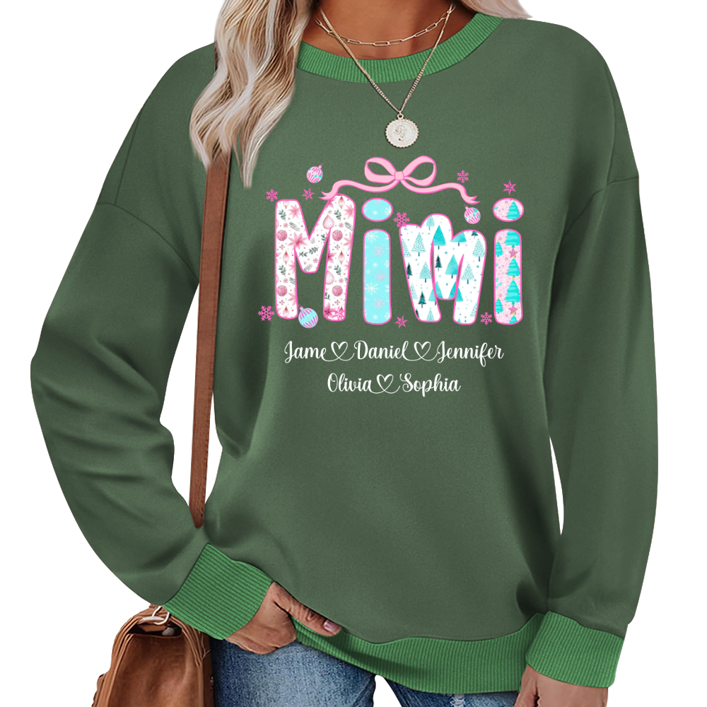 Merry Christmas Mimi Custom Mimi And Grandkids Shirt