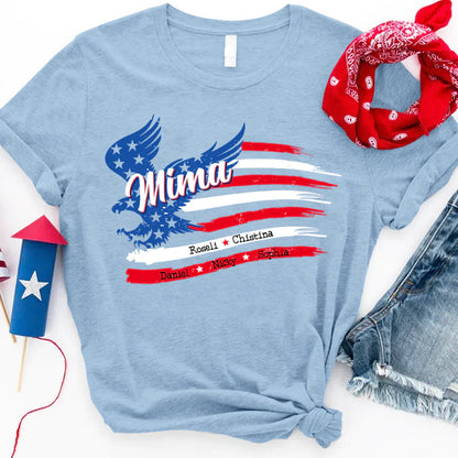 Mima With Grandkids Names 4th Of July CTL94 T-Shirt