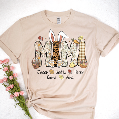 Mimi Bunny Personazed Mimi Nana Gigi And Grandkids Easter Day Gift T-shirt