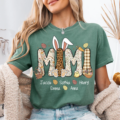 Mimi Bunny Personazed Mimi Nana Gigi And Grandkids Easter Day Gift T-shirt