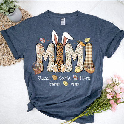 Mimi Bunny Personazed Mimi Nana Gigi And Grandkids Easter Day Gift T-shirt
