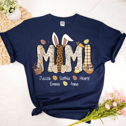 Mimi Bunny Personazed Mimi Nana Gigi And Grandkids Easter Day Gift T-shirt