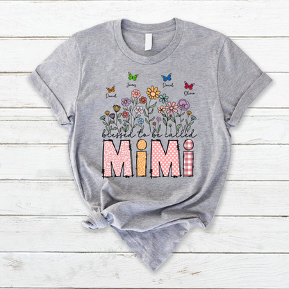 Mimi Floral And Butterfly Custom Mimi And Grandkids Gift For Mothers Day