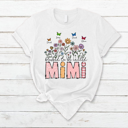 Mimi Floral And Butterfly Custom Mimi And Grandkids Gift For Mothers Day