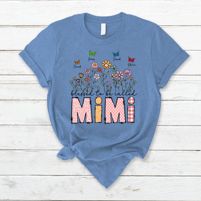 Mimi Floral And Butterfly Custom Mimi And Grandkids Gift For Mothers Day