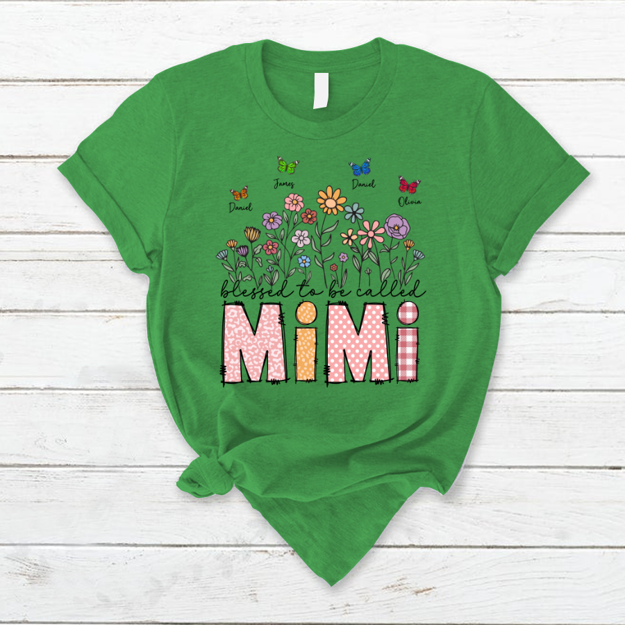 Mimi Floral And Butterfly Custom Mimi And Grandkids Gift For Mothers Day