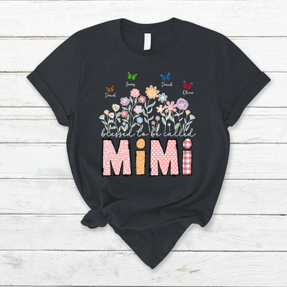 Mimi Floral And Butterfly Custom Mimi And Grandkids Gift For Mothers Day